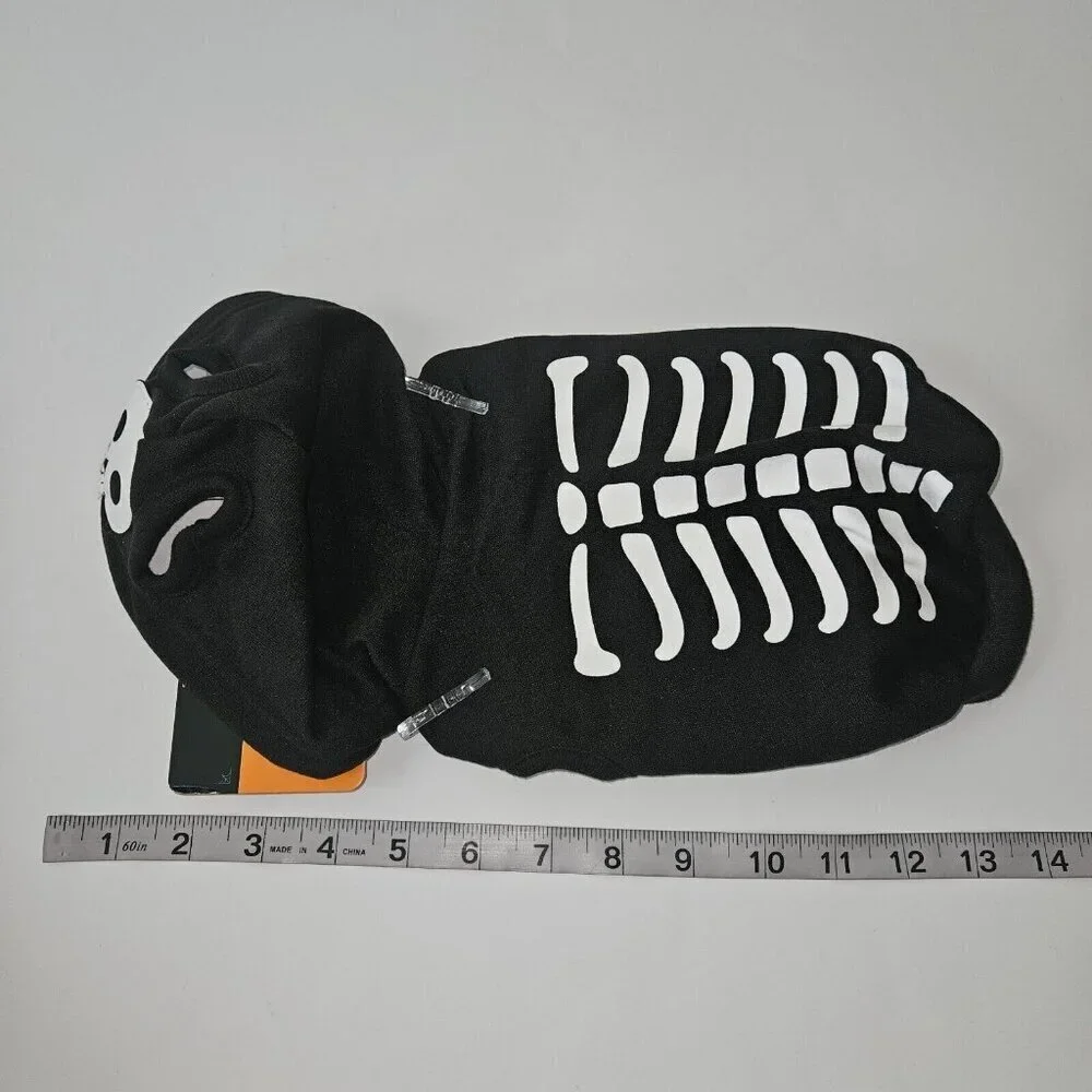 NEW Glow Skeleton Dog Cat Pet Halloween Costume Size Small (up to 20 lbs) Black